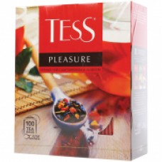 Чай TESS (Тесс) "Pleasure", черный с шиповником и яблоком, 100 пакетиков по 1,5 г,